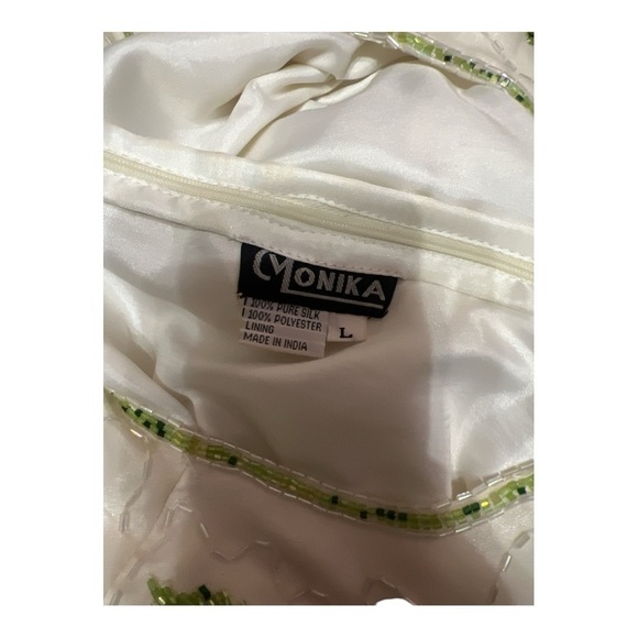 Vintage Monika 100% Silk Bejeweled Blouse Size Large L1 - Picture 4 of 4